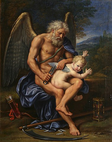 Time clipping Cupid's wings by Pierre Mignard, 1694